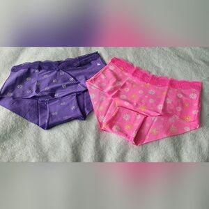 2 Pairs PINK Victoria's Secret Panties in Pink and Purple